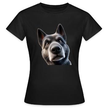 Tête de chien 2 - T-shirt Femme - noir - Devant - AI Model Female 172 dark (172cm)