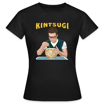 KINTSUGI - T-shirt Femme - noir - Devant - AI Model Female 172 dark (172cm)