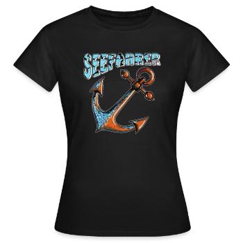 SCHIFFANKER SEEFAHRER - Frauen T-Shirt - Schwarz - Vorne - AI Model Female 172 dark (172cm)