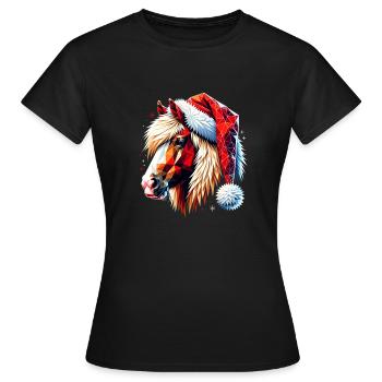 Original Polygon Kunst Haflinger Pferd Weihnachten - Frauen T-Shirt - Schwarz - Vorne - AI Model Female 172 dark (172cm)
