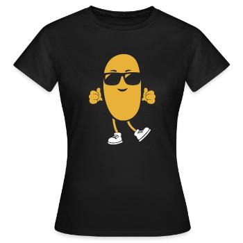 Erdnuss - Frauen T-Shirt - Schwarz - Vorne - AI Model Female 172 dark (172cm)