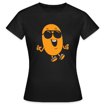 Erdnuss - Frauen T-Shirt - Schwarz - Vorne - AI Model Female 172 dark (172cm)