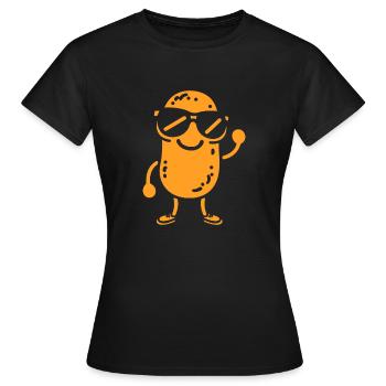 Erdnuss - Frauen T-Shirt - Schwarz - Vorne - AI Model Female 172 dark (172cm)
