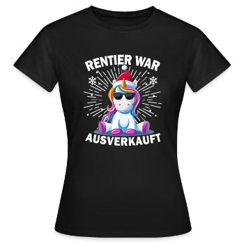 Renne a été vendu Licorne Noël - T-shirt Femme - noir - Devant - AI Model Female 172 dark (172cm)