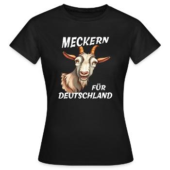 ZIEGE MECKERN FÜR DEUTSCHLAND - Frauen T-Shirt - Schwarz - Vorne - AI Model Female 172 dark (172cm)