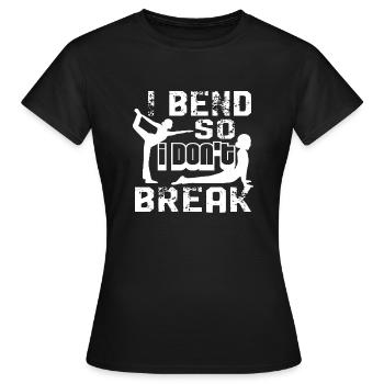 Yoga I Bend So I Don't Break - Women's T-Shirt - black - Front - AI Model Female 172 dark (172cm)