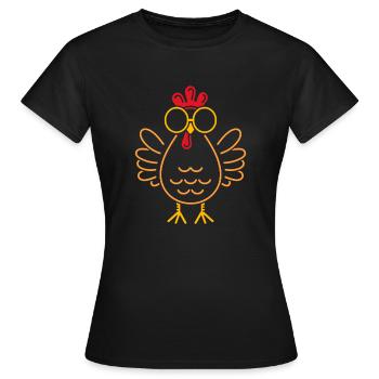 Poulet - T-shirt Femme - noir - Devant - AI Model Female 172 dark (172cm)
