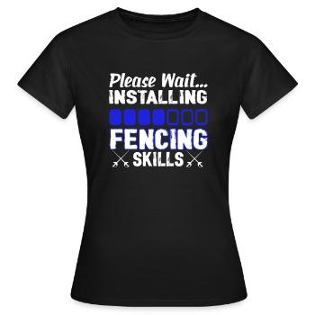 Installing Fencing Skills - Women's T-Shirt - black - Front - AI Model Female 172 dark (172cm)
