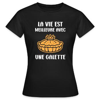 Pfannkuchen - Frauen T-Shirt - Schwarz - Vorne - AI Model Female 172 dark (172cm)