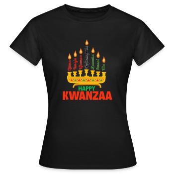 Fierté du patrimoine afro-américain de Kwanzaa - T-shirt Femme - noir - Devant - AI Model Female 172 dark (172cm)