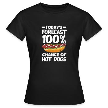 Prédiction du jour : 100% hot-dog - T-shirt Femme - noir - Devant - AI Model Female 172 dark (172cm)
