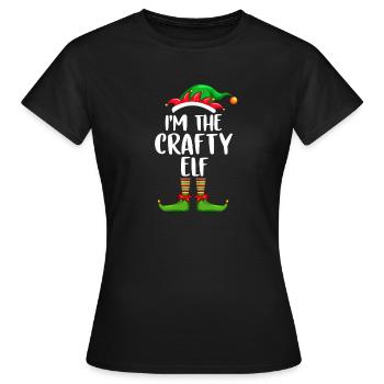 I'm The Crafty Elf Shirt Matching Family Christmas - Frauen T-Shirt - Schwarz - Vorne - AI Model Female 172 dark (172cm)