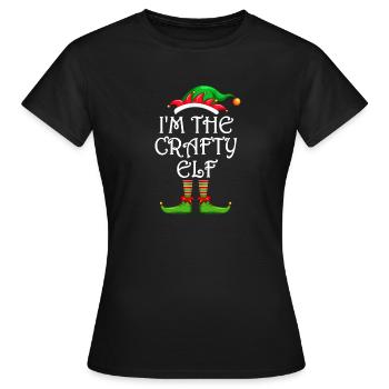 I'm The Crafty Elf Shirt Matching Family Christmas - Frauen T-Shirt - Schwarz - Vorne - AI Model Female 172 dark (172cm)