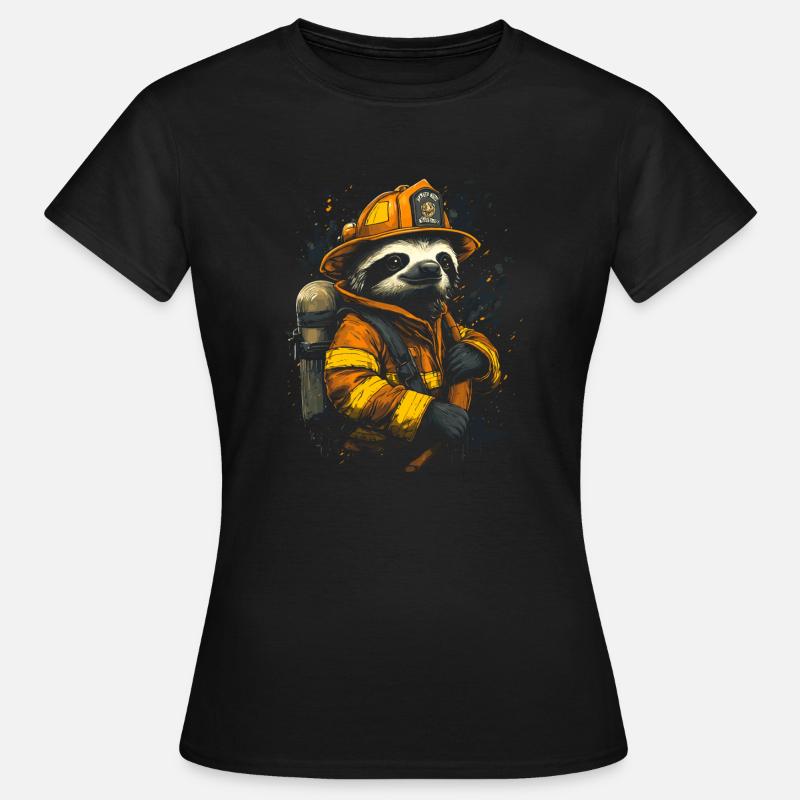 Brandmand Dovendyr - Dame-T-shirt - sort
