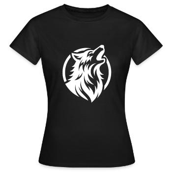 Howling wolf as protector of the forest - Women's T-Shirt - black - Front - AI Model Female 172 dark (172cm)
