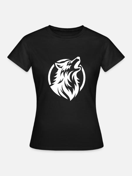 Howling wolf as protector of the forest - Women's T-Shirt - black