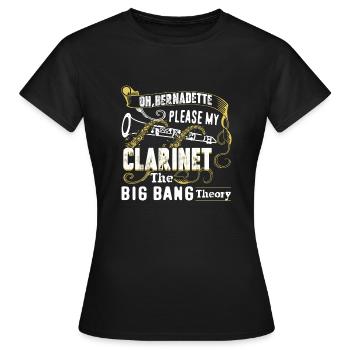 Please My Clarinet The Big Band Theory - Women's T-Shirt - black - Front - AI Model Female 172 dark (172cm)