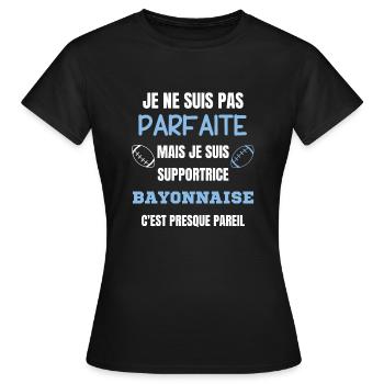 Supportrice Bayonnaise Parfaite Rugby - T-shirt Femme - noir - Devant - AI Model Female 172 dark (172cm)