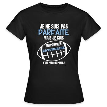 Supportrice Bayonnaise Parfaite Rugby - T-shirt Femme - noir - Devant - AI Model Female 172 dark (172cm)