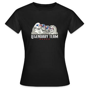 Équipe légendaire - Journée des présidents du Mont Rushmore - T-shirt Femme - noir - Devant - AI Model Female 172 dark (172cm)
