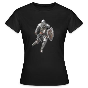ÉPÉE ARMURE DE CHEVALIER - T-shirt Femme - noir - Devant - AI Model Female 172 dark (172cm)