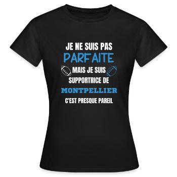 Supportrice Parfaite Montpellier Rugby - T-shirt Femme - noir - Devant - AI Model Female 172 dark (172cm)