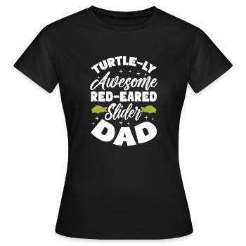Turtle-ly Awesome Curseurs à oreilles rouges Papa Tortue de compagnie - T-shirt Femme - noir - Devant - AI Model Female 172 dark (172cm)