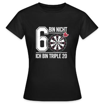 ICH BIN NICHT 60 ICH BIN TRIPLE 20 - Frauen T-Shirt - Schwarz - Vorne - AI Model Female 172 dark (172cm)