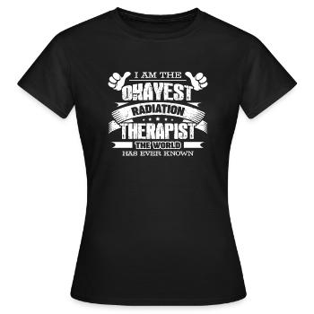 Radiation Therapist Okayest Radiation Therapist - Women's T-Shirt - black - Front - AI Model Female 172 dark (172cm)