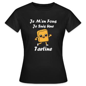 Tartine - T-shirt Femme - noir - Devant - AI Model Female 172 dark (172cm)