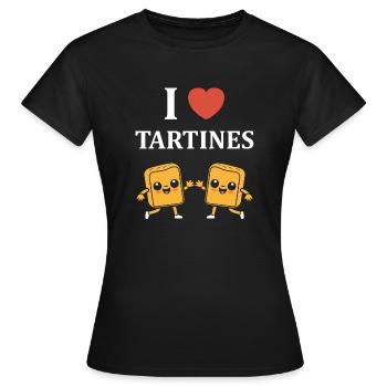 Tartine - T-shirt Femme - noir - Devant - AI Model Female 172 dark (172cm)