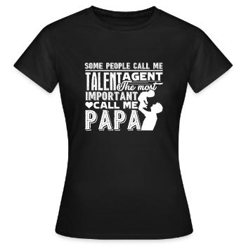 Talent Agent Talent Agent Papa - Women's T-Shirt - black - Front - AI Model Female 172 dark (172cm)