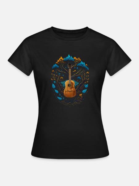 Yggdrasil Musicien de la nature Arbre de vie - T-shirt Femme - noir