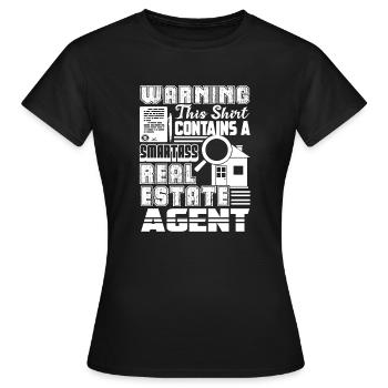Real Estate Smartass Real Estate Agent - Women's T-Shirt - black - Front - AI Model Female 172 dark (172cm)