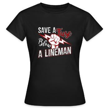 Lineman Blow A Lineman - Women's T-Shirt - black - Front - AI Model Female 172 dark (172cm)