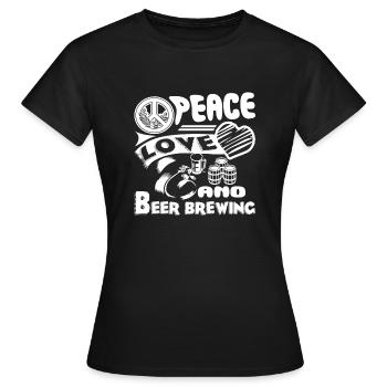 Beer Brewing Peace Love Beer Brewing - Women's T-Shirt - black - Front - AI Model Female 172 dark (172cm)