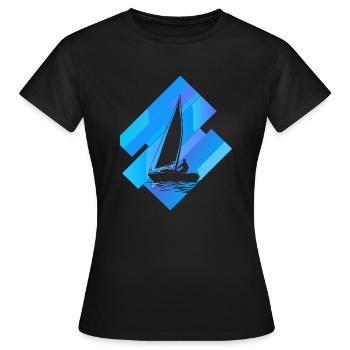 Sailboat Boats Boat - Women's T-Shirt - black - Front - AI Model Female 172 dark (172cm)