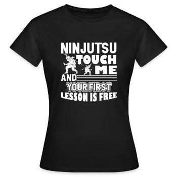Ninjutsu First Ninjutsu Lesson Is Free - Women's T-Shirt - black - Front - AI Model Female 172 dark (172cm)