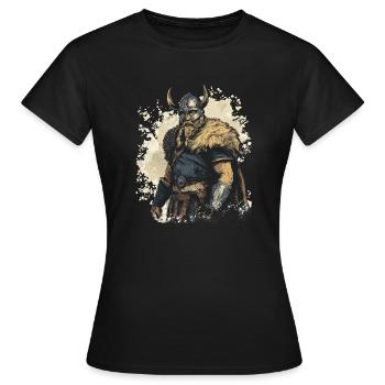 Wikinger Krieger Viking Vikings Germane Germanen - Frauen T-Shirt - Schwarz - Vorne - AI Model Female 172 dark (172cm)