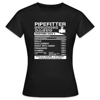 Pipefitter Nutrition Facts - Women's T-Shirt - black - Front - AI Model Female 172 dark (172cm)