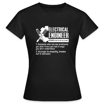 Electrical Engineer Definition - Women's T-Shirt - black - Front - AI Model Female 172 dark (172cm)