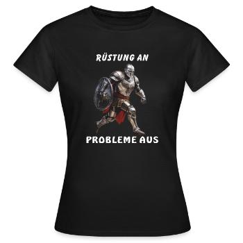KNIGHT ARMOR TO PROBLEMS - Women's T-Shirt - black - Front - AI Model Female 172 dark (172cm)