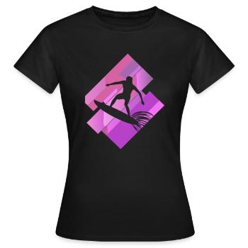 Surfer Surfbrett Surfbus - Frauen T-Shirt - Schwarz - Vorne - AI Model Female 172 dark (172cm)