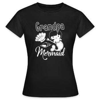 Mermaid Grandpa Mermaid - Women's T-Shirt - black - Front - AI Model Female 172 dark (172cm)
