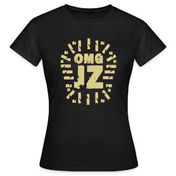 omg jz - Frauen T-Shirt - Schwarz - Vorne - AI Model Female 172 dark (172cm)