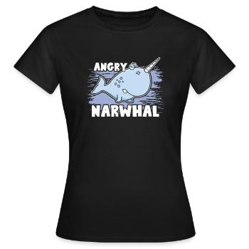 Narwhal Angry Narwhals - Women's T-Shirt - black - Front - AI Model Female 172 dark (172cm)