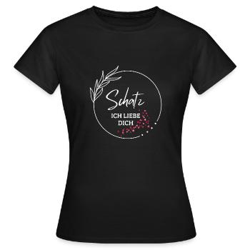 Ich liebe Dich - Frauen T-Shirt - Schwarz - Vorne - AI Model Female 172 dark (172cm)