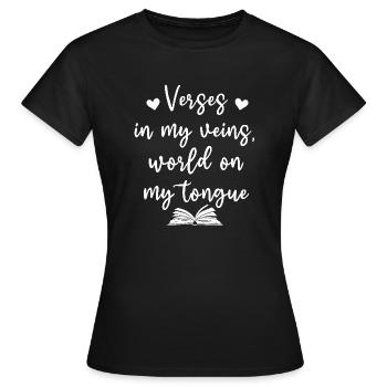 Poetry Slam Schriftsteller Poet Literatur Slam - Frauen T-Shirt - Schwarz - Vorne - AI Model Female 172 dark (172cm)