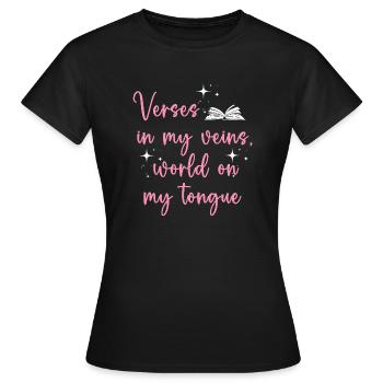 Poetry Slam Schriftsteller Poet Literatur Slam - Frauen T-Shirt - Schwarz - Vorne - AI Model Female 172 dark (172cm)