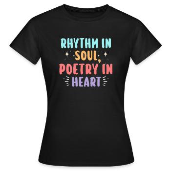 Poetry Slam Schriftsteller Poet Literatur Slam - Frauen T-Shirt - Schwarz - Vorne - AI Model Female 172 dark (172cm)